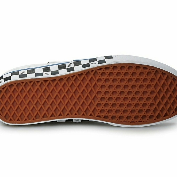 Vans Mens white canvas Slipon Shoes checkered sole - Picture 3 of 3